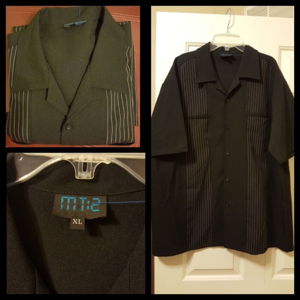 Men's black button down casual shirt